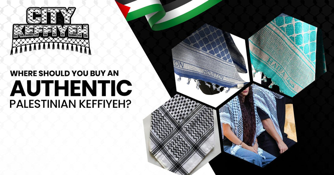 Feature Image Alt Tag: Authentic Palestinian keffiyeh handcrafted with traditional black and white pattern
