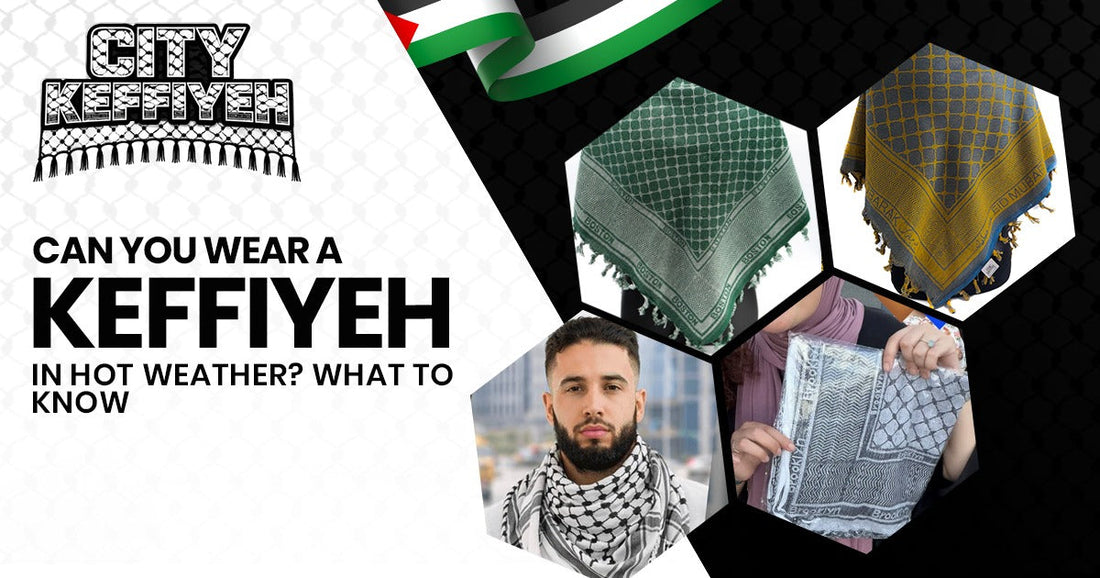 man wearing a keffiyeh in hot weather for sun protection