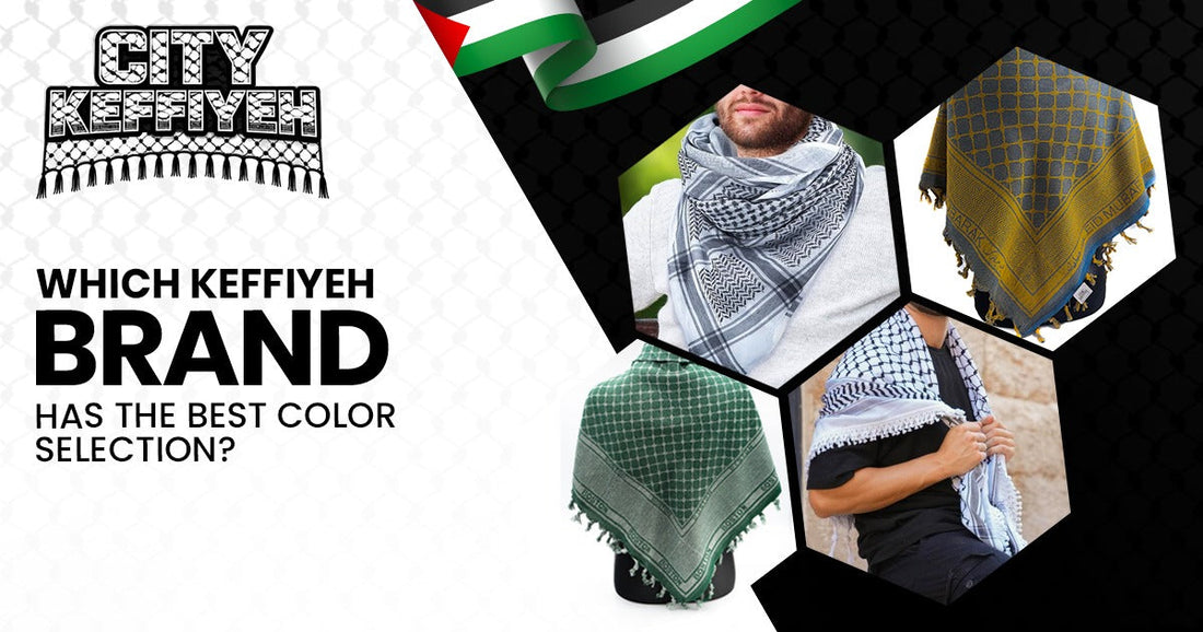 City Keffiyeh color selection showing traditional and modern keffiyeh patterns
