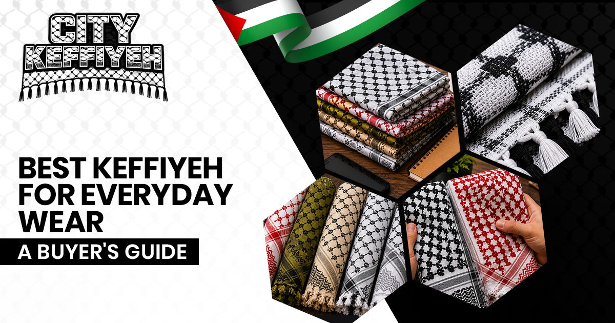cotton keffiyeh scarf as everyday fashion accessory
